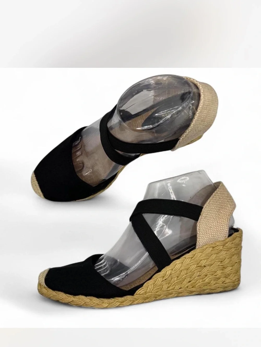 Lauren Ralph Lauren Women’s Black espadrille Wedge Sandals